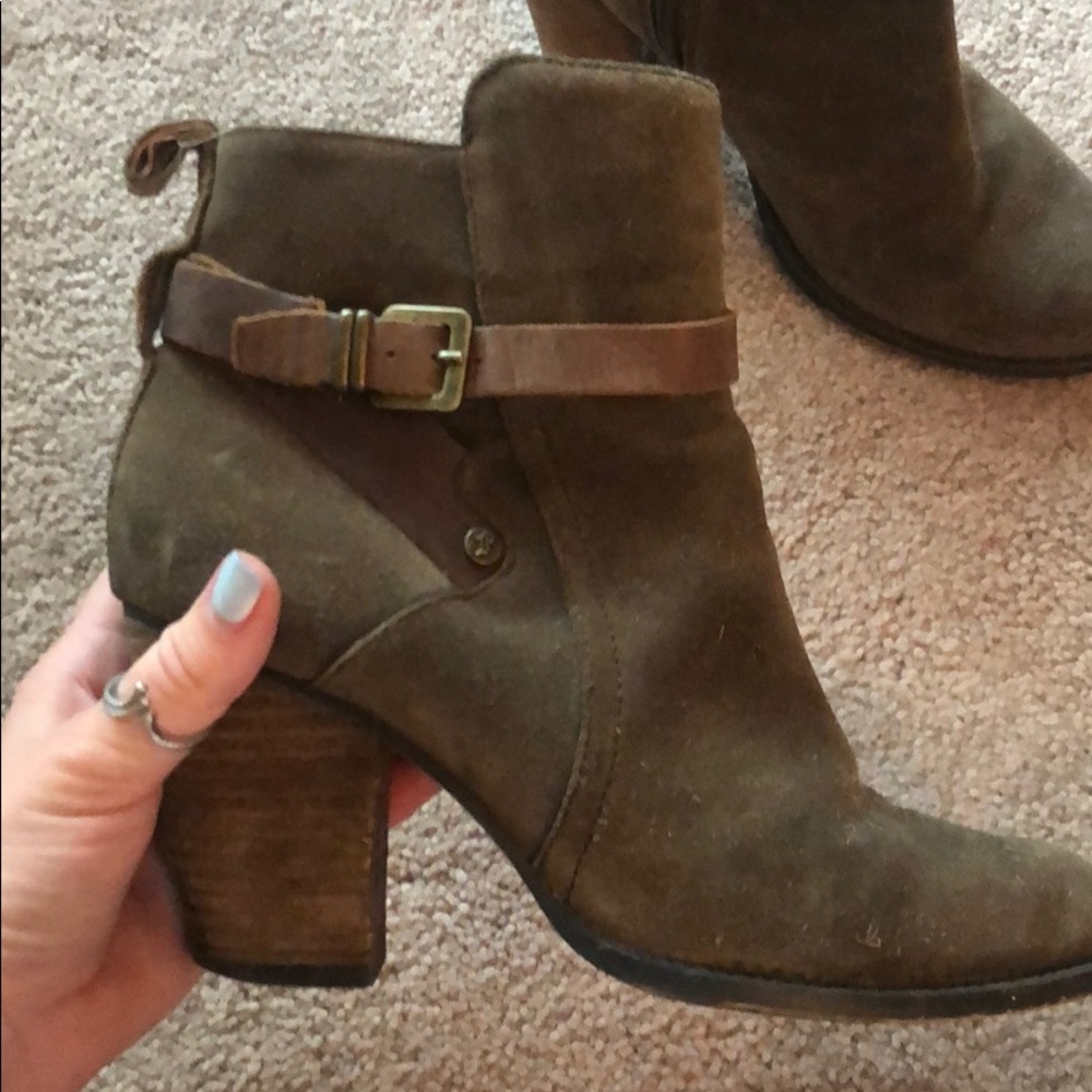 Olive green booties